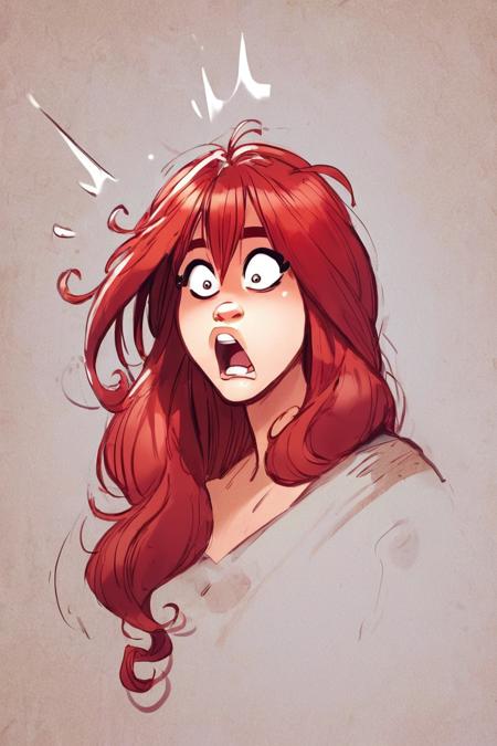 score_9, score_8_up, score_7_up, PedroPerez,
woman, red hair, long hair, big greasts, surprised expression, portrait,
masterpiece, best quality,  <lora:PedroPerezStyle-Pony-PDXL:0.8>