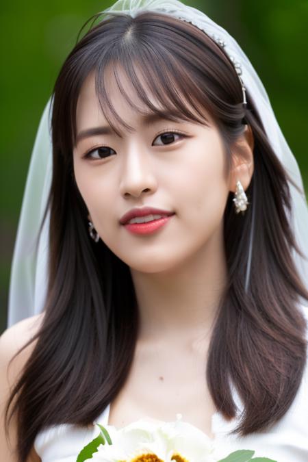 <lora:iveYujinV2:1>,Yujin,(close-up photo:1.5),(pov:1.1),korean, woman, complex 3d render ultra detailed, portrait of beautiful woman, smile, moody portrait, striking features, beauty, intricate details, dramatic composition, tension, contrast, texture, realism, high-quality rendering, stunning art, high quality, film grain, Fujifilm XT3,swirly bokeh,(realistic, photo-realistic:1.4),RAW photo,physically-based rendering,(looking at viewer:1.4),(8k, best quality, masterpiece:1.2),(full body shot:1.1),octane render,extremely detailed CG, unity 8k wallpaper,(studio soft light, rim light,in forest,sunlight:1.2),standing,(a girl is wearing wedding dress:1.5),hyper realistic detail shiny skin,ultra detailed,(ultra realistic:1.5),(intricate:1.2),(photorealistic:1.4),1girl,(skinny:1.3),detailed background