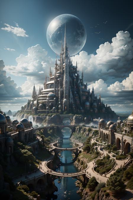 blue_sky,fantasy,
cinematic lighting,strong contrast,high level of detail,Best quality,masterpiece,White background,<lora:City_of_Wisdom:0.6>,