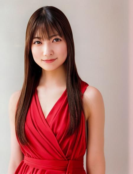 zono, close up shot, (wearing red one piece dress), exposed armpit, hands up, (RAW photo, best quality), (realistic, photo-realistic:1.4), masterpiece, an extremely delicate and beautiful, extremely detailed, 2k wallpaper, Amazing, finely detail, extremely detailed, ultra-detailed, highres, soft light, beautiful detailed girl, extremely detailed eyes and face, beautiful detailed nose, beautiful detailed eyes, perfect anatomy,slender body, (full body shot, wide shot, wide angle), (high detailed skin:1.4), smile, look at camera, standing, beach, straight bangs, straight long hair, <lora:zono-10:1>