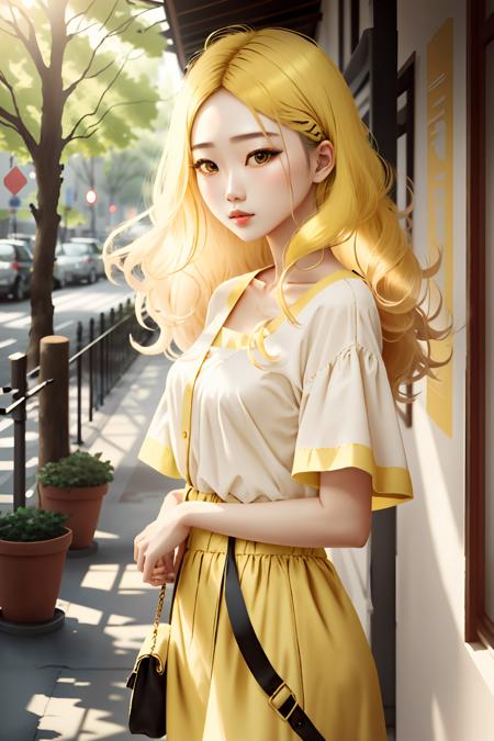 photo of a girl,   (natural_light :1) (yellow hair:1.5) <lora:light6in1-000001:0.5>