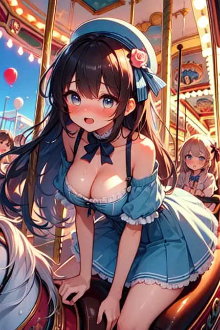 girl like riding carousel
