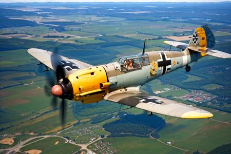 (masterpiece, best quality:1.2), ultra-detailed, BF109, (realistic:1.5), <lora:EdobBF109_v1.0:1>