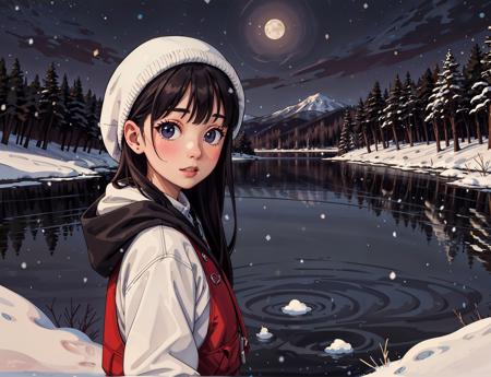 (masterpiece),(best quality),(looking at viewer), (girl in lake), lake, snow, close-up,1girl,outdoors,night, <lora:epiNoiseoffset_v2-pynoise:1.5>, <lora:add_detail:0.7>