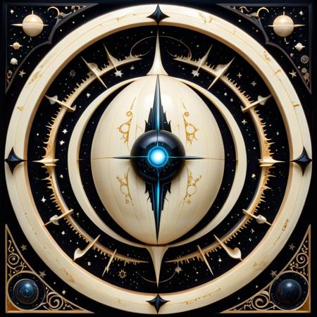 anime artwork  <lora:Ebony_and_Ivory_Scrimshaw_style_-_SDXL:0.8> made from ebony and ivory, a world of,  A massive ivory sphere floats in the void, fractured into countless shards that orbit around a dark, pulsing core of pure ebony. The cracks in the ivory glow faintly, as though illuminated from within by flickering embers of long-extinguished stars. The sphere hums with an ominous resonance, vibrating in time with unseen forces that ripple through the silent abyss. The ebony center, shifting between liquid and solid, pulses with unreadable sigils, revealing glimpses of ancient horrors etched into its infinite darkness. Each shard moves in slow, hypnotic motion, held in place by an unseen force that defies all natural law . anime style, key visual, vibrant, studio anime,  highly detailed