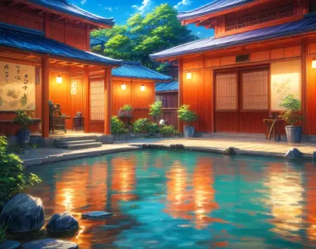 Onsen Background (Landscape) (SDXL) (AD)