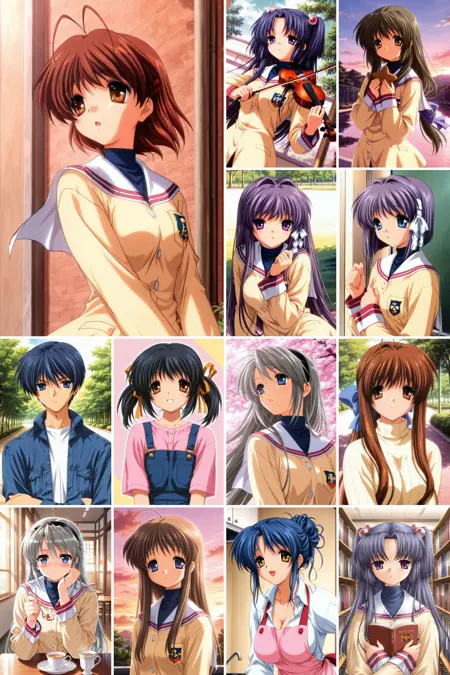 [illustrious XL] 11 in 1，《CLANNAD》/《团子大家族》Nagisa Furukawa、Kotomi Ichinose - Artist Style