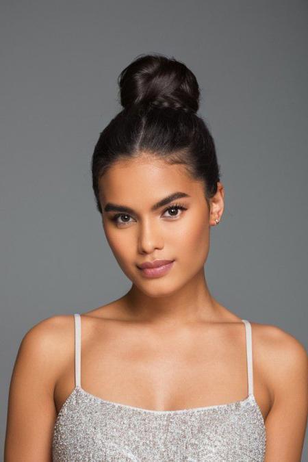 beautiful face girl medium shoot, bun hair