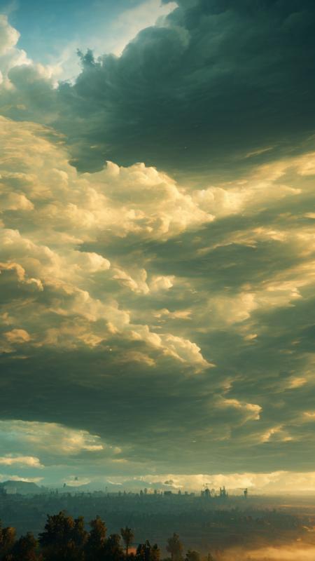 (Cumulus clouds), elden ring style, toxic thunderstorm