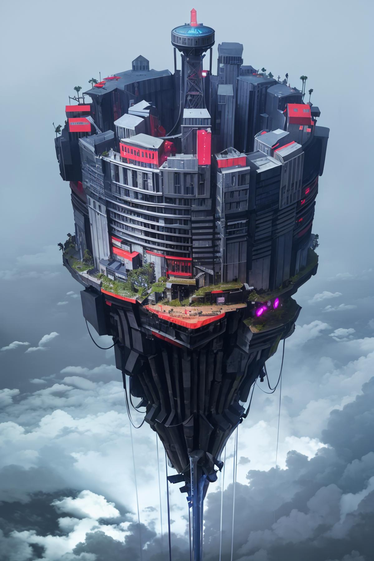 Floating architecture/Floating buildings/Suspended city/empty island/Mega buildings 浮空建筑 image by richyrich515