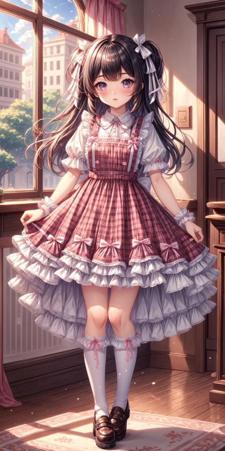Plaid Puffy Schoolgirl Pinafore Dress v1.0