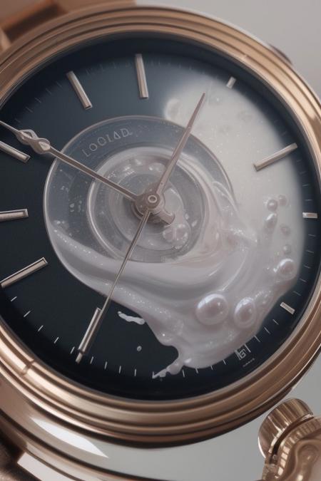 lazypos,aesthetic,extremely aesthetic,masterpiece,flowing,pool of liquid,overflowing,made of l1qu1dp34rl,metal,pearl,liquid pearl,pearlescent,pastel colors,rainbow,watch,no human,pocket watch,watch face,clock face,close up,macro photography,macro photo,liquid,filled,filled with liquid,liquid pouring from watch,oozing,<lora:liquidpearlXL_r1:1>,