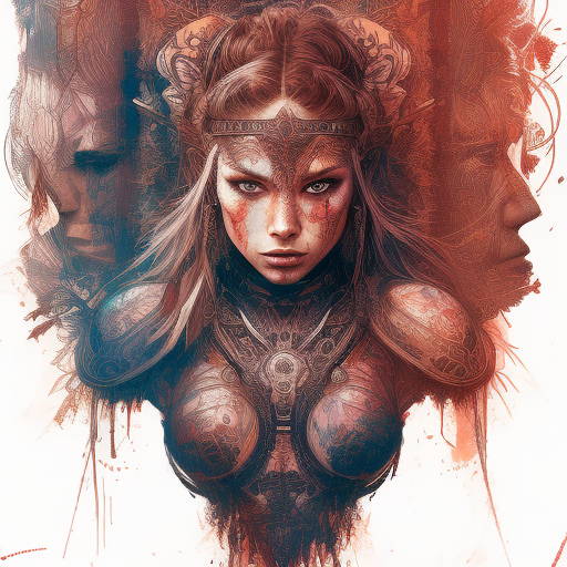 strong warrior princess| centered| key visual| intricate| highly detailed| breathtaking beauty| precise lineart| vibrant| ...