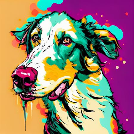 A digital illustration of a funny borzoi dog with long nose, art by [rzpopartify-6000] and [kazuya takahashi ], 4k, trending on artstation, artstationHD, artstationHQ