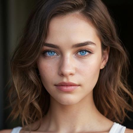blue eyes.long curly hairs, mulatto  girl.beauty, realistic, masterpiece, photorealistic, 4k, 8k, super realistic, realism realistic, 1girl, (detail skin texture, ultra-detailed body), atmospheric scene, masterpiece, best quality, (cinematic light), fine lines mild under-eye circles skin detail, some acne don't look at camera A few facial hairs and eyebrows not plucked