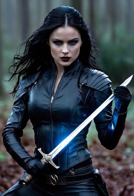 thighs up professional studio photo, (ultra quality:1.5),In the shadowy realm of vampires and lycans, Selene stands as a beacon of strength and resilience amidst the turmoil of eternal conflict. With her trusty sword and guns at her side, she embodies the essence of badassery in every action-packed scene.
(blue eyes), well-fit sportive build, 
As she battles against her own kind, Selene moves with a deadly grace that belies her supernatural origins. With each swing of her blade and pull of the trigger, she dispatches her enemies with precision and skill, her determination unwavering in the face of overwhelming odds.
Despite the chaos and danger that surrounds her, Selene remains steadfast in her mission, her courage and tenacity serving as a source of inspiration to all who fight alongside her. In the heart of darkness, she is a beacon of hope, her actions a testament to the power of the human spirit to overcome even the greatest of challenges.