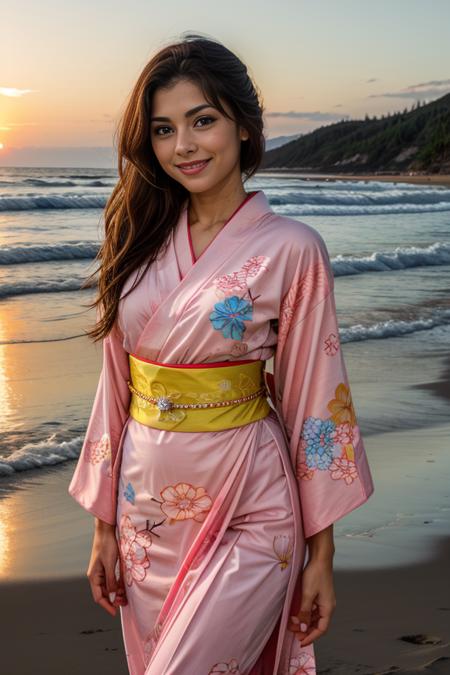 1 woman, beautiful, cute standing at Indian beach, sunrise, close photo
<lora:DETAIL_SLIDER_BY_STABLE_YOGI:0.5>
<lora:Kimono Dress by Stable Yogi:0.8> pink kimono dress