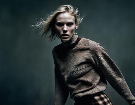 RAW, full body, Burberry advert, high fashion photography, nature, medium shot, surprised, eyes wide open, <lora:PerfectEyesXL:1>, dark eyebrows, (Julia Nobis:0.3), ugly, small broken nose, (movement blur), (((slicked hair))), (teeth gap:0.4), anorexic, (imperfect face), orgasm, (((Analog))), ultra realistic, (((atypical female model))), androgynous, mixed race, soft side light, skin texture, skin pores visible, skin hair, modern dance, magazine cover, artistic blur, horror, scary, damaged film, light leaks,