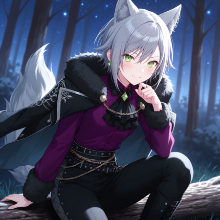 Wolf's Dark Cloak (Hinomori Shiho) / Project SEKAI IllustriousXL