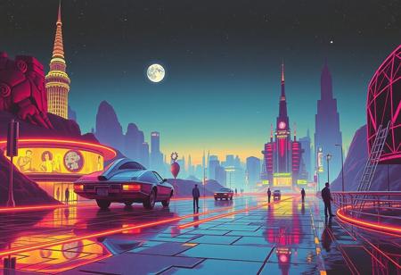 avant-garde, retro futurism , 1970s, robert T, techno style