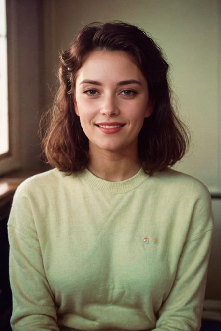 analog film photo solo, tstyle, realistic, ((vintage photo)), ((woman)), (((1990s style hair pulled back in plastic claw clip,))), (((grin512:1.2))), ((Mint Green wearing 90s fashion: oversized pullover sweatshirt, bike shorts, baggy socks, sneakers, vintage sunglasses,)), ((Seated at a vanity table, she delicately applies lipstick, her reflection a portrait of timeless beauty)), high detailed, (cinematic shot:1.3), PA7_Human-Likeness, PA7_Photo, 8k, clear facial features, pastel themed colorgrade, in style of wes anderson, <lora:PAseer-SD15-LCM Quick:1> <lora:picxer_real:.5> <lora:ReaLora:.2> skin <lora:TStyle_-_Photography_Style:.2> <lora:[US]_-_Jane_Badler:1> janebadler . faded film, desaturated, 35mm photo, grainy, vignette, vintage, Kodachrome, Lomography, stained, highly detailed, found footage