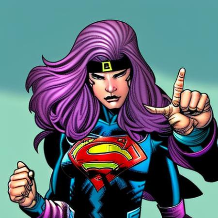 cozmikduzk1, a cartoon girl with pink hair, pointing at camera with her finger , heart logo  on her chest, superhero pose,  extremely detailed, joe madureira, arterm, wlop,  cozmikduzk1