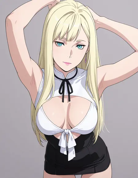 Clothing: Black and white dress