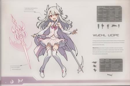 concept art,
//,
a anime character with a sword and a pink outfit on her chest and a purple background with stars and a blue star on her left arm and a purple background with a blue and white star with a white and pink and white border with a blue and white border with a white and white and white,1girl,illyasviel von einzbern,long hair,thighhighs,solo,hair ornament,prisma illya,holding,red eyes,thigh boots,star \(symbol\),detached sleeves,feathers,boots,looking at viewer,pleated skirt,1girl,illyasviel von einzbern,solo,long hair,magical girl,thighhighs,hair ornament,red eyes,open mouth,prisma illya,detached sleeves,star (symbol),looking at viewer,thigh boots,holding,white hair,magical ruby,wand,skirt,boots,dress,hair between eyes,