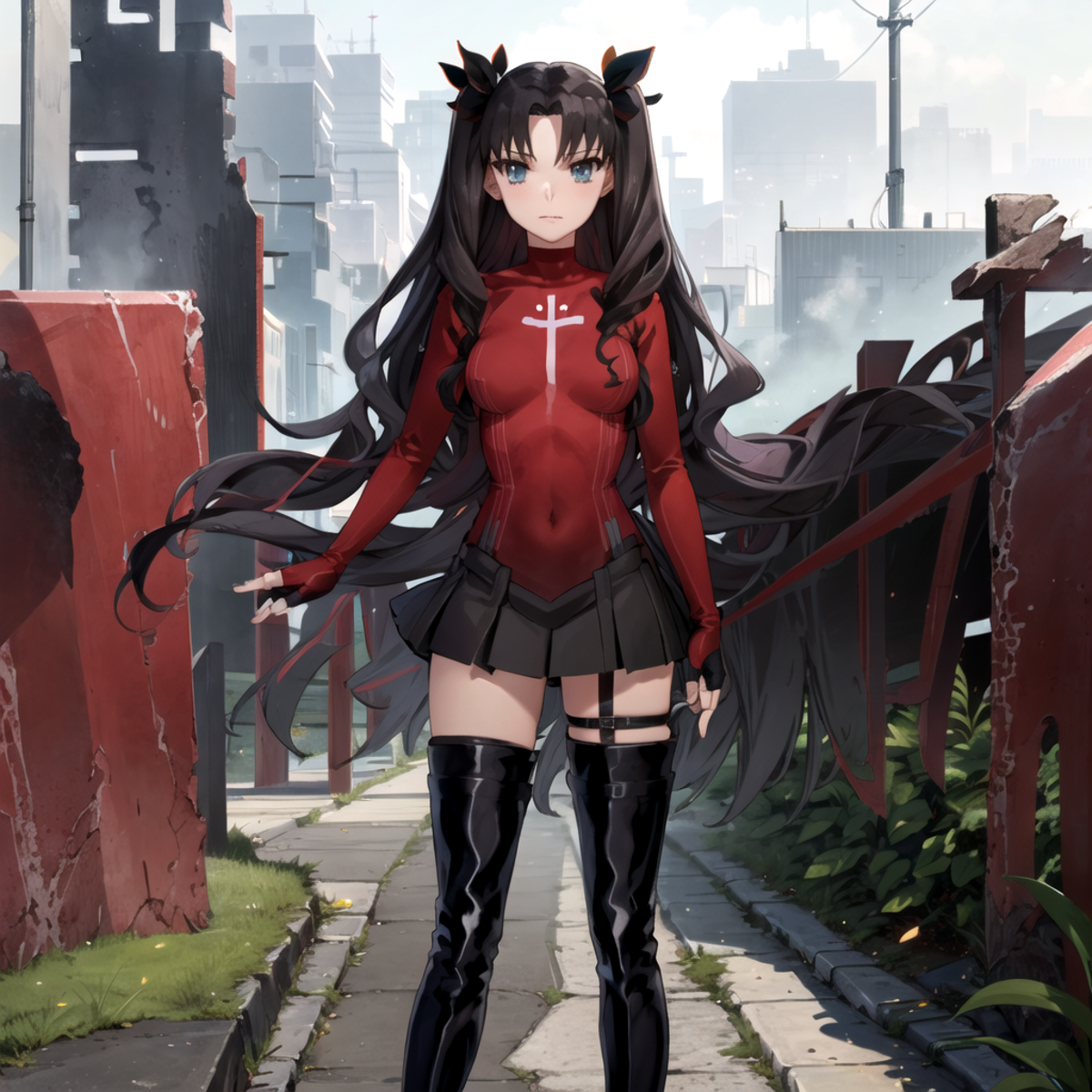 Rin tohsaka LORA and(Pony) from fate stay night visual novel - Rin tohsaka  Fate/Extra | Stable Diffusion LoRA | Civitai