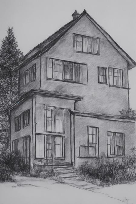 <lora:SKETCHY_JBX:0.6> SKETCHY_JBX  A sketch of a house, seen from the back garden