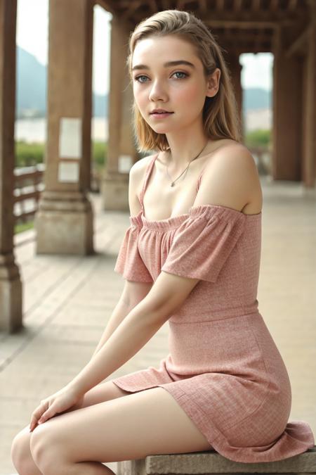 a profesional photo of  1 girl ,  <lora:Julia_Sarah_Stone_v2:0.7>  blonde hair, delicate face, slender body, big eyes, young girl, woman, small breasts, wearing  Off-the-shoulder midi dress in a bright color  in Radiant cut topaz color,   sitting on the ground with legs extended in the front, reach towards the toes with arms, in ancient temple  ,  intricate details, ((best quality)), ((masterpiece)) ((vibrant colors)) ((dynamic lights)) bokeh, detailed background, detailed skin, detailed face, cowoby shot, full body, detailed cahracter, focus on character , vibrant colors,clear, detailed hands, perfect face,  <hypernet:sxzBloom_sxzBloom:0.6>  hotify fFaceDetail ,  <lora:add_detail:0.4>