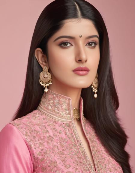 hires headshot photo of shanaya kapoor woman, studio quality, intricate pink high neck ethnic wear, plain simple white background <lora:Shanaya_KapoorSDXL_LoRA:1>