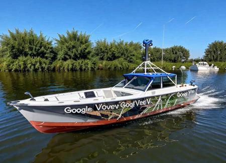 (gsv boat), (google streetview boat), (((boat))), camo boat, boat,  high definition, hd, 8k, 4k, absurdres, highres,  <lora:Google_Streetview_Car:1>