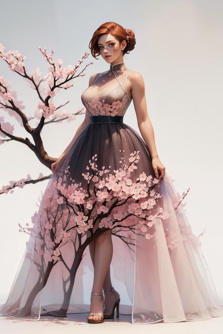 S4kur4,see-through,cherry blossoms dress,sleeveless
