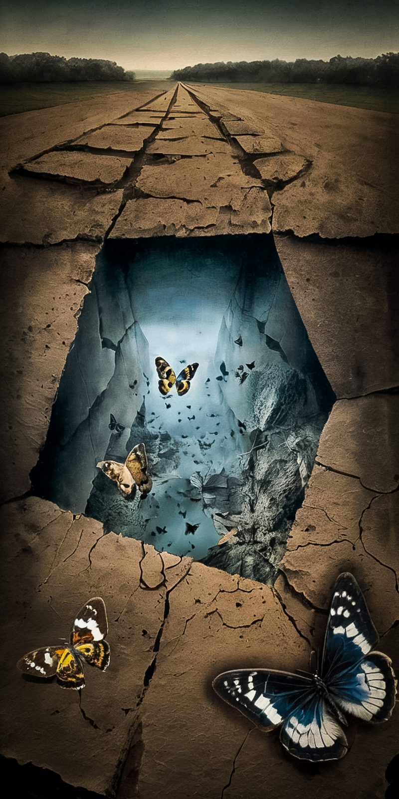 A Butterfly-filled Cave in a Rocky Crevasse