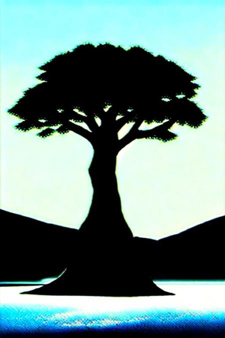 Landscape of Greenland, with great giant magic tree