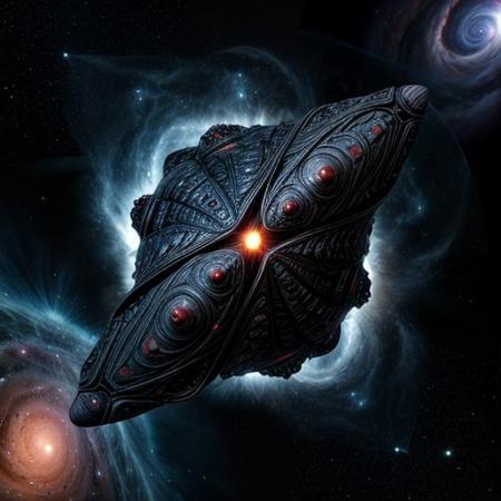 (Space battlecruiser) shaped like fractal (cucumber) in hyperspace, enters into real blackhole, real photo of blackhole hat shape on background,
dynamic movement, explosive force,  glowing, nebula, 8K resolution. sci-fi