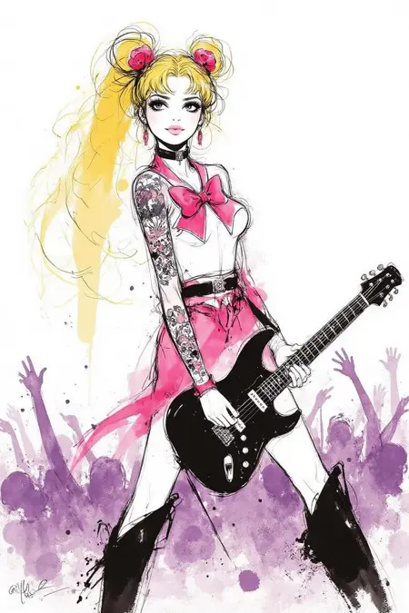 Ink Wash Niji Anime Style