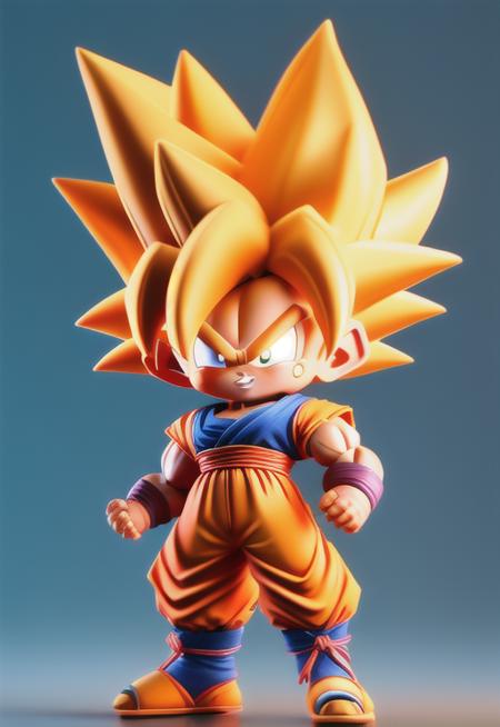 <niji-se-3d>, super saiyan goku, Dragon Ball front view, full body, best quality