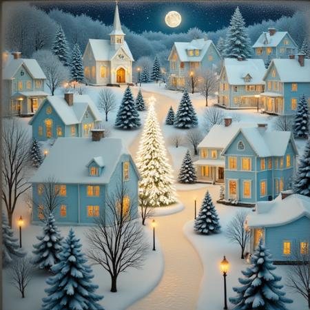 White Xmas Folk Art White Christmas V1