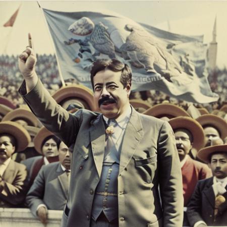:p4nch0v as President of Mexico in front of crowd in the Zocalo <lora:p4nch0v_v3:1>