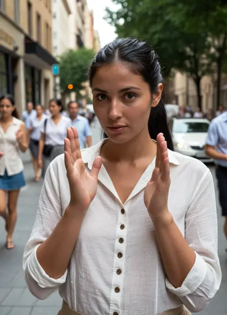Her Ex' Penis Size - Measuring Gesture