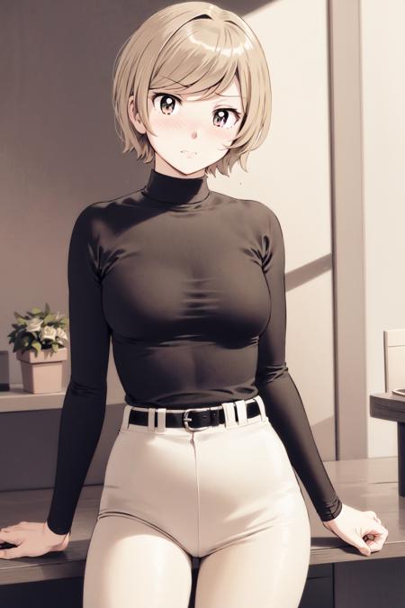 <lora:Major2nd_ComicStyle-000060:0.7:lbw=outall> (baseball uniform:1.2),
blonde hair, (short hair:1.2),long sleeves, black shirt, turtleneck,
looking at viewer,, (best quality:1.3),1girl,<lora:GoodHands-beta2:1>,