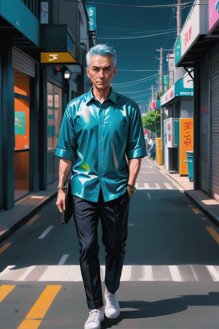 00963-3816486215-digital_painting,_full_body,_older_man,_handsome,_casual_summer_tokyo_streetwear,_japanese,_iridescent_color_darkturquoise_hair,.webp