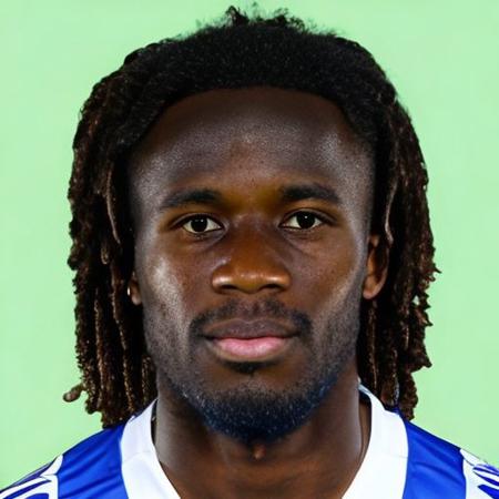 30 year old male footballer portrait [Albert Jawara:Mohamed Babawo:0.5] Sierra Leone nationality