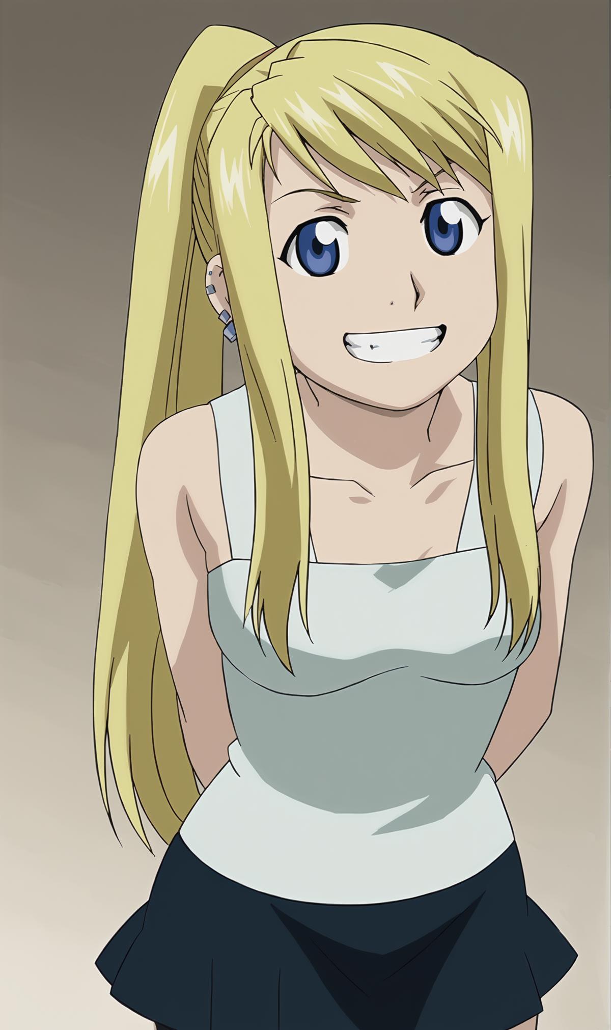 Winry Rockbell Pony XL (Fullmetal Alchemist: Brotherhood) - v1.0 | Stable  Diffusion LoRA | Civitai