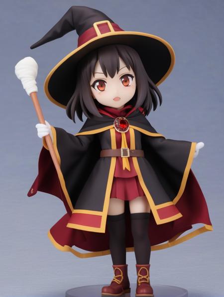 Megumin is a young girl with dark brown shoulder hair and strangely sleepy scarlet eyes. she's got light skin,doll features and a bright complexion,
Megumin wears a classic witch outfit,like a black coat,red robe,orange shoes and black wizard hat,all with golden edges and accessories,and a black necklace,belt and gloves without fingers. megumin's right leg is wrapped in white bandages,and the left black stocking. he wears a brown cane with a floating red gem,<lora:Yuffin:1.0>
Megumin wears a classic witch outfit,like a black coat,red robe,orange shoes and black wizard hat,all with golden edges and accessories,and a black necklace,belt and gloves without fingers. megumin's right leg is wrapped in white bandages,and the left black stocking. he wears a brown cane with a floating red gem,
Megumin wears a classic witch outfit,like a black coat,red robe,orange shoes and black wizard hat,all with golden edges and accessories,and a black necklace,belt and gloves without fingers. megumin's right leg is wrapped in white bandages,and the left black stocking. he wears a brown cane with a floating red gem,