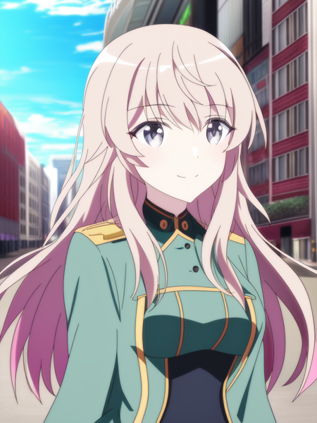 portrait, (solo, 1girl), portrait, (solo, 1girl), day time, small breasts, (Light Black eyes), extra long hair,(Magenta hair) large amount of hair, (Light Yellow military uniform), city background, best quality, 1girl, dog tail, smile, closed mouth, (anime, waifu, new, newest:1.2), (anime, waifu, new, newest:1.2)
(exceptional, best aesthetic, new, newest, best quality, masterpiece, extremely detailed, anime, waifu:1.2)  <lyco:NotSHAFT_v2-epoch05-Dadapt-WD15BWeeb:1.0>