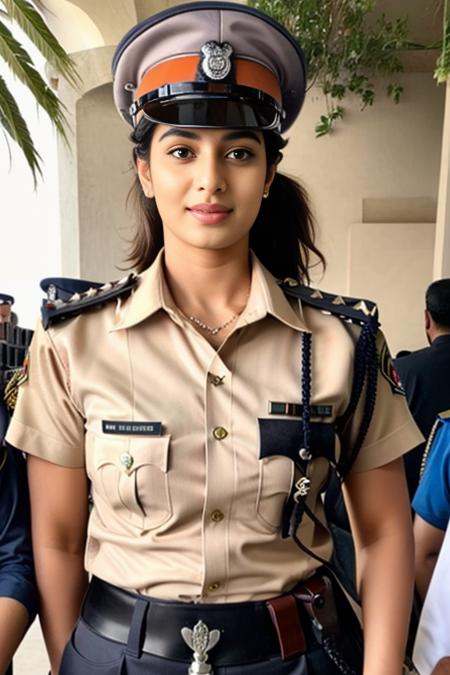 1 girl, beautiful, masterpiece, hyper realistic, detailed, <lora:Indian Police Uniform by Stable Yogi:1> Indian police uniform