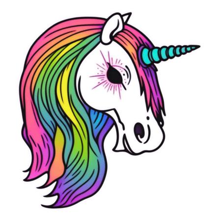 Rainbow unicorn tattoo <lora:SDXL-tattoo-Lora:1>